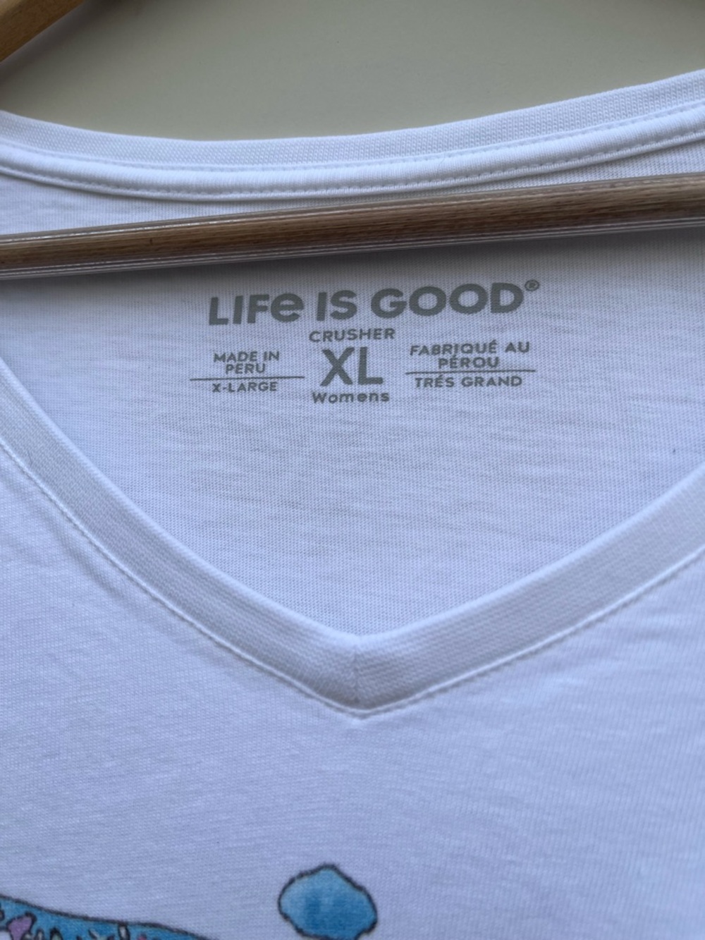 Life Is Good White Tee with Wildflower Dragonfly - Picture 5 of 7